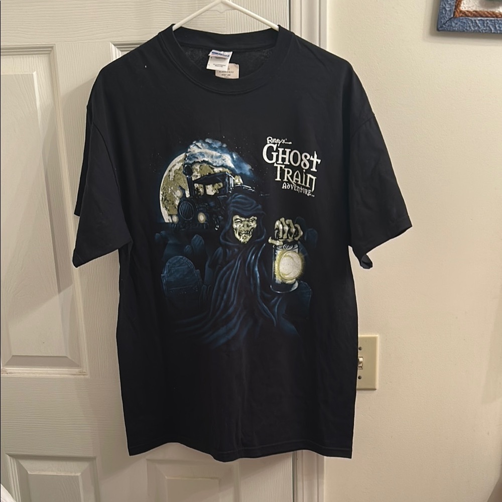 NWT Y2K Ripley’s Believe It or Not Ghost Train Adventure Black T-Shirt Sz Lg